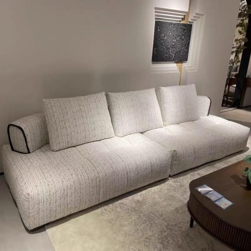 北欧简约棉麻布艺沙发设计师新款小户型客厅美容院服装店接待沙发