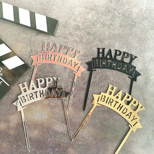 烘焙蛋糕装饰拱门字母happy birthday生日快乐拱门亚克力蛋糕插牌