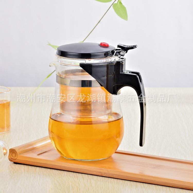 创杰500ml飘逸杯耐热玻璃玲珑杯 办公室过滤泡茶壶家用花茶器茶具