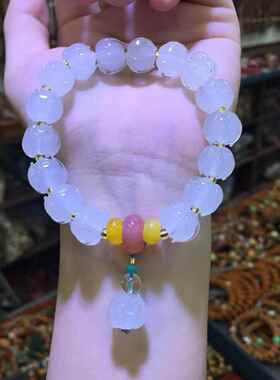 灵隐同款暮山紫琉璃手链女紫金琉璃萤石醒狮手串文玩国风饰品