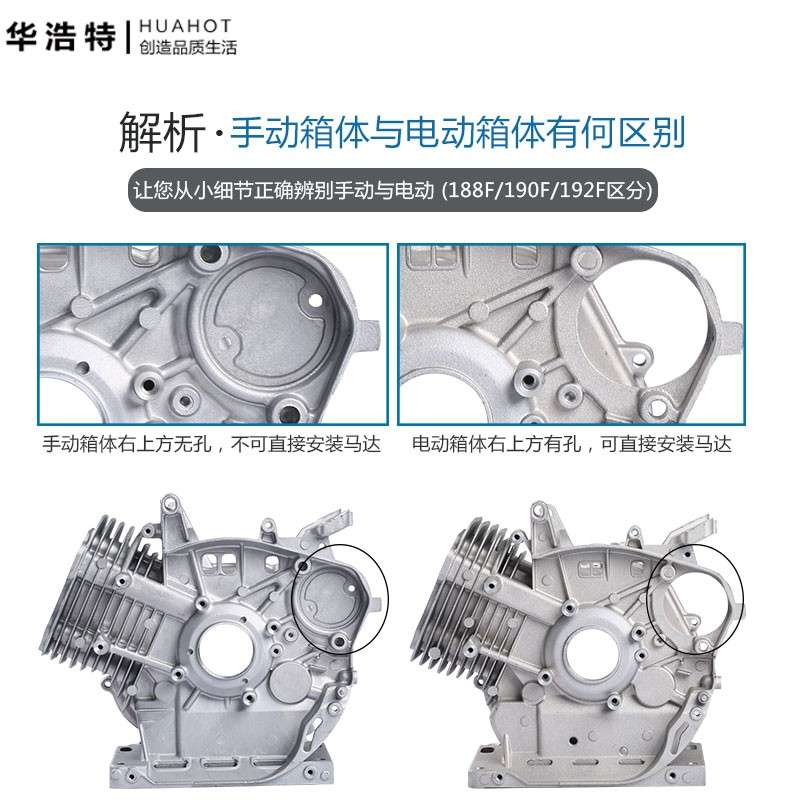 汽油发电机配件154F168F170F177F190F汽油机箱体缸体微耕机配件