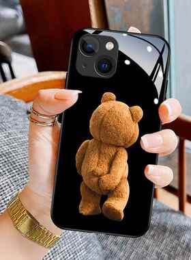 泰迪熊适用vivoIQOO9手机壳8pro玻璃7卡通neo5s6防摔z3z1/u3x潮牌新款适用于苹果17promax手机壳iphone16巨好
