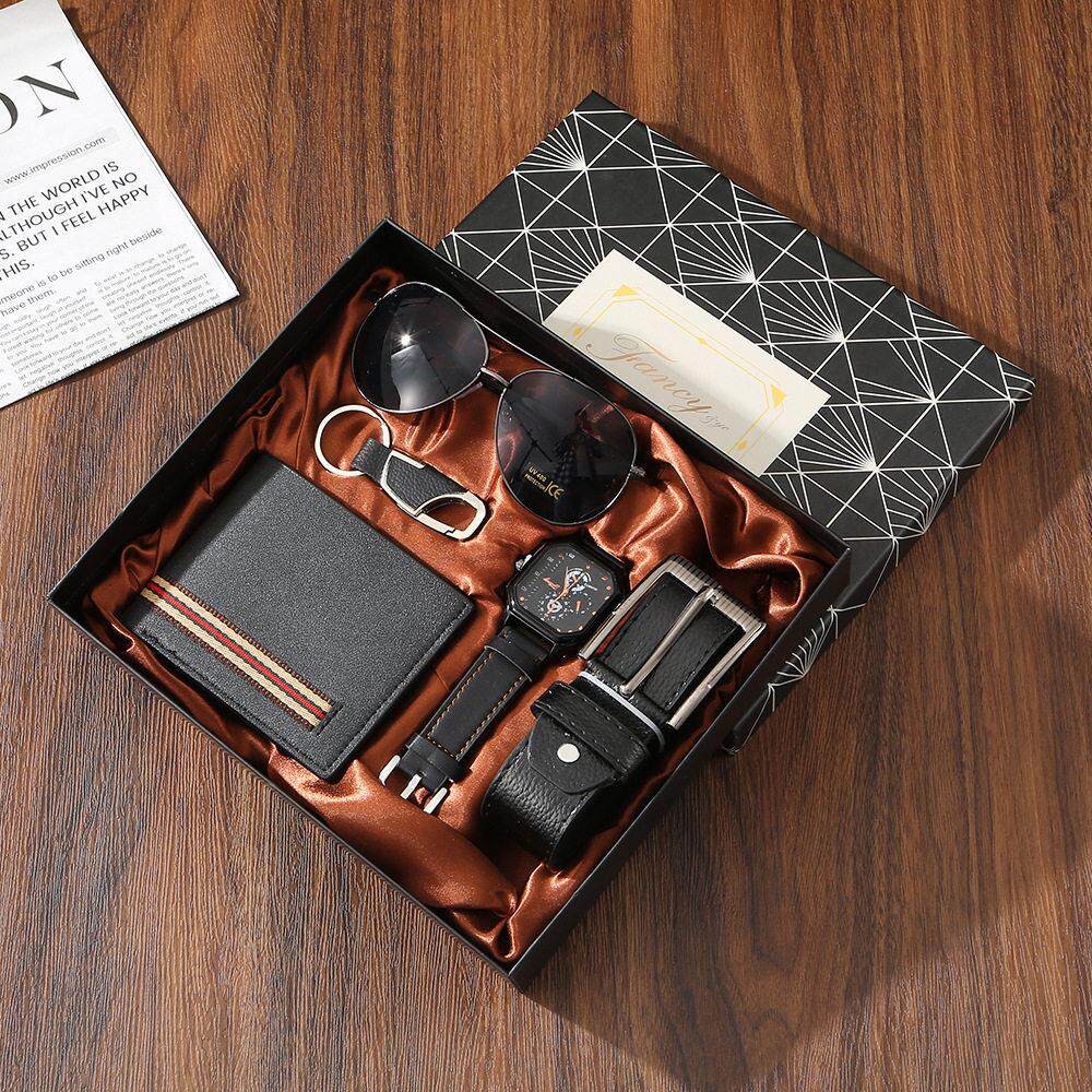 Men Business Gift Watch Perfume Sunglass Leather Belt Wallet