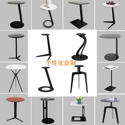 r^简撑约轻奢玻璃岩板瓷砖大理石木拐小茶实桌支角2022-888腿边几