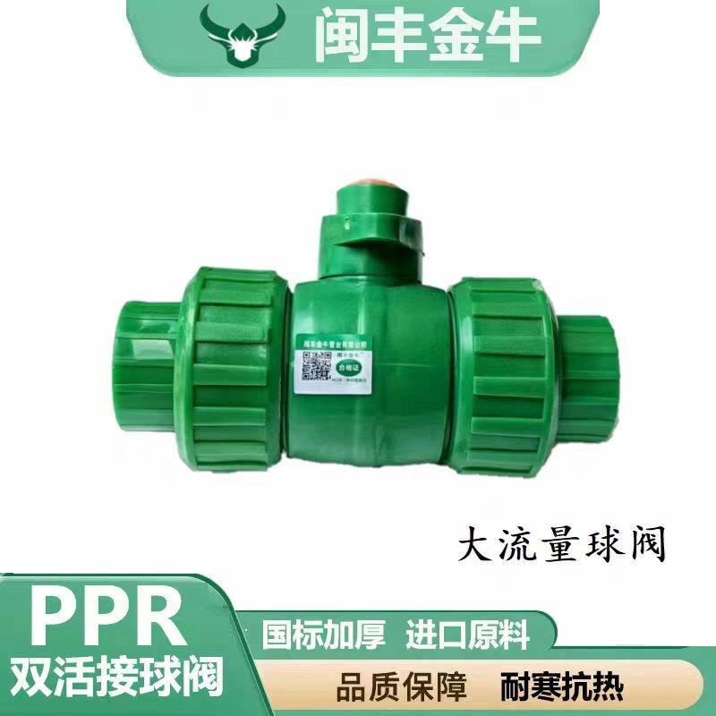 绿色PPR双活接钢芯球阀加厚4分管6分管耐寒抗热熔水管大流量阀门