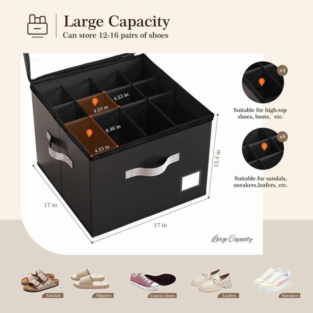 鞋子收纳箱16格带盖防尘鞋盒家用衣橱收纳多功能整理储物盒,居家布艺,收纳盒,淘宝优惠券,粉丝福利购,淘宝优惠卷
