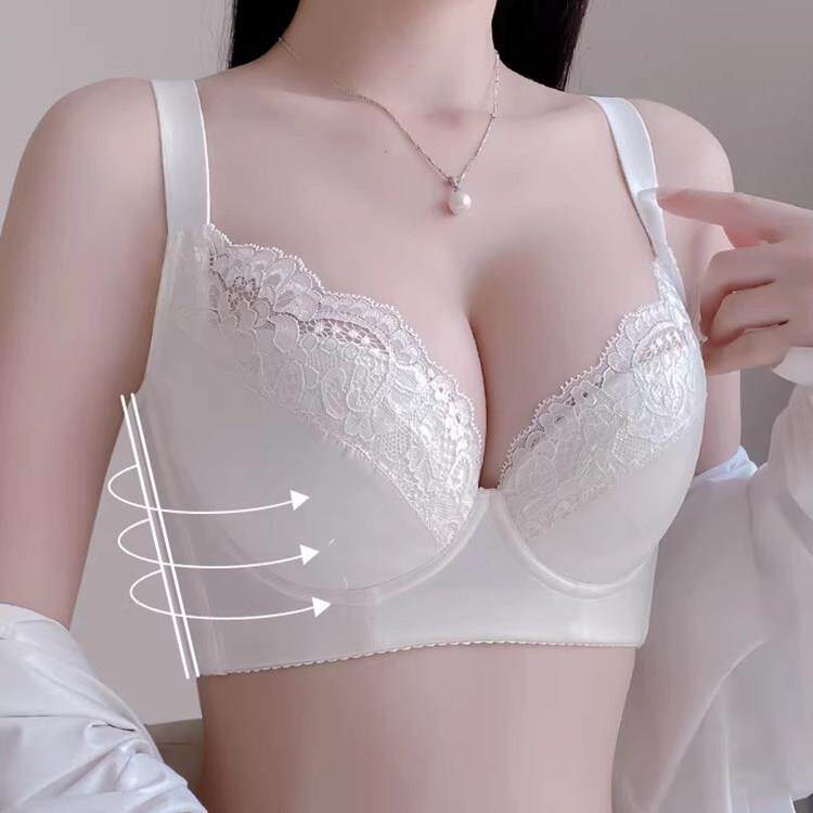 美容院调整型内衣白色聚拢收副乳内衣矫正防下垂薄款大胸显小胸罩