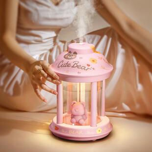 ub小夜K43型加湿器桌面萌宠迷你加湿器小家用喷雾柔光氛s围 灯新款