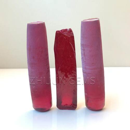 梧州宝石Ruby5#红刚玉晶体原材料 A级人造红刚玉原石厂家