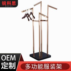 服装店不锈钢升降落地式中岛架 服饰包包陈列展架升降式陈列货架
