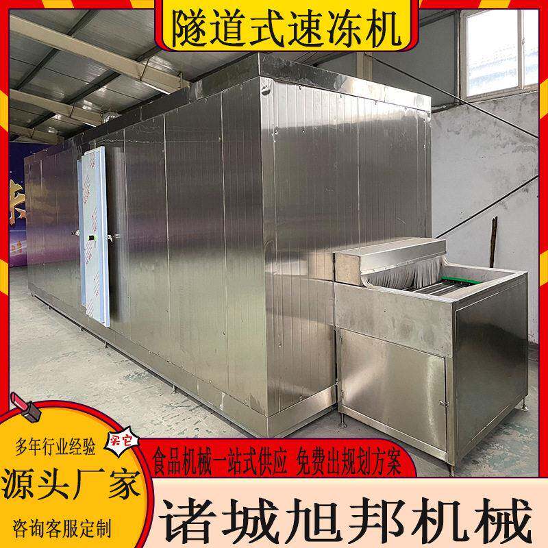 隧道式液氮速冻机面食水果海鲜快速冷冻设备牛肉馅饼速冻流水线