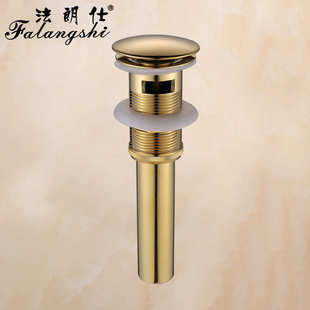 欧式 仿古镀金色下水器 弹跳洗脸台盆面盆落水器 大头按弹式