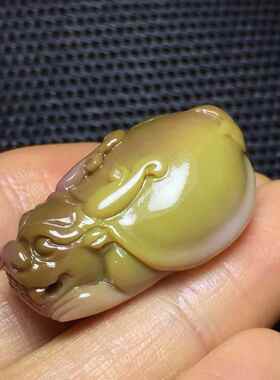 天然七彩玉盐源玛瑙龙龟吊坠男女款项坠饰品挂件32.8*22.5*13mm