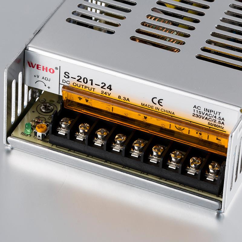 -单组LED开关电源CE认证-2SUO01-24质保3年S-S201W24V8-.3A