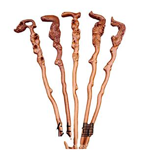 桃木龙头拐杖老人手杖防滑轻便木质拐棍实木雕刻新中式登山杖礼品