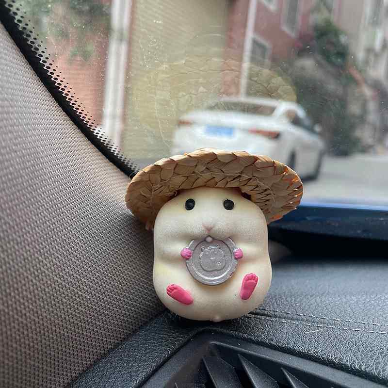 高档汽饰车窗边中台摆件吃货仓鼠可爱公仔控哈萌姆太郎车载超车内