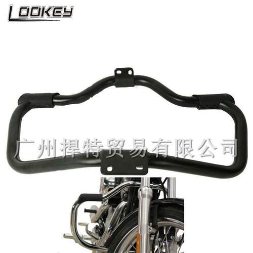 哈雷改装配件 XL883 1200 X48 72改装通用保险杠 保护杠 加厚带胶