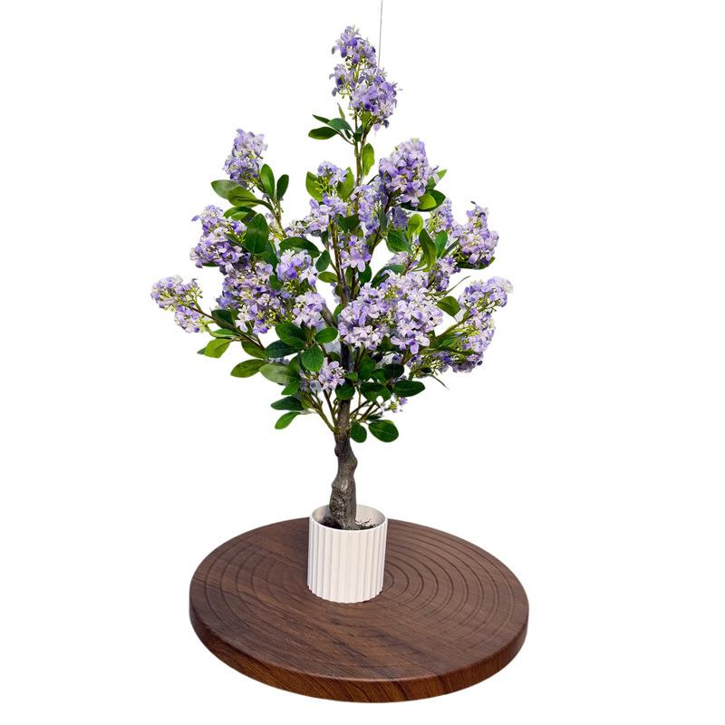 仿真花千里香紫花盆栽轻奢家居客厅装饰摆件仿真植物假花场景布置