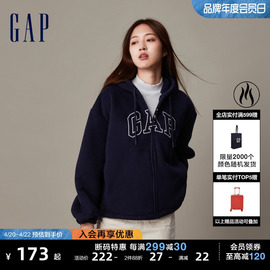 断码gap女装秋冬logo珊瑚绒运动卫衣加绒连帽衫807025