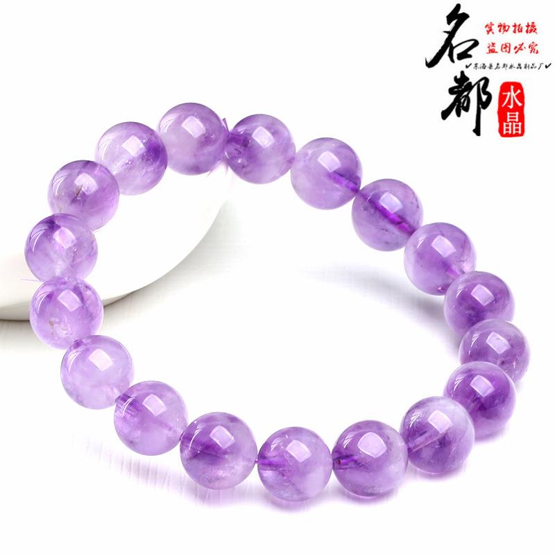 2026名都水晶 天然聚宝盆紫超七手链 薰衣草紫超紫色钛晶圆珠手串