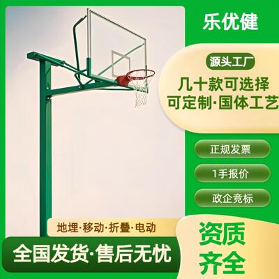 户外篮球架成人训练篮球场地埋圆管方管标准固定室外新国标篮球架