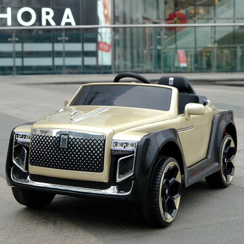 高档劳斯莱斯儿童电动四汽车轮车小孩子控玩具充电可坐大人摇摆童