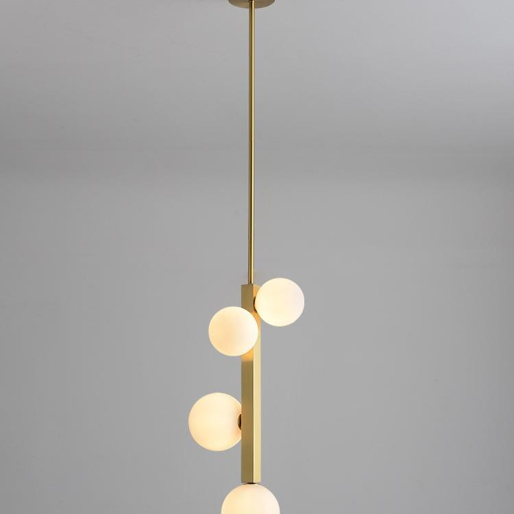 跨境全铜吊灯卧室床头灯后现代简约设计师创意个性吧台黄铜吊灯