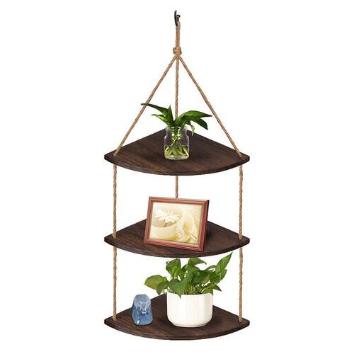 新品挂角架3层挂窗植物架客厅边角墙角装饰收纳架扇形隔板装饰架