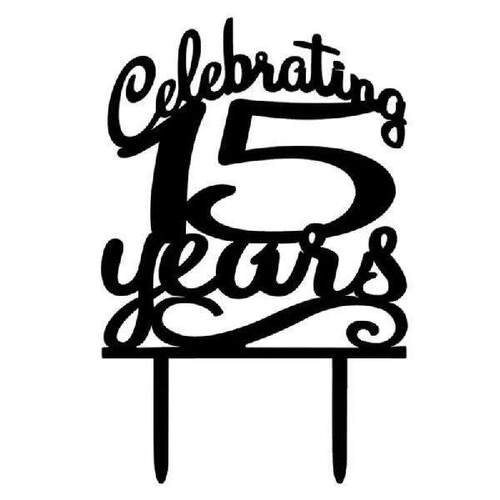 Classy 15th Birthday 15 Years Birthday Cake Topper