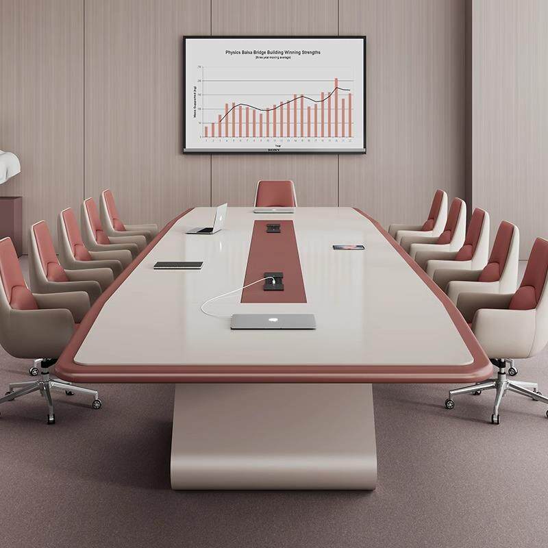 烤漆会议桌长桌椅组合简约现代办公室高档大气大型创意长条洽谈桌