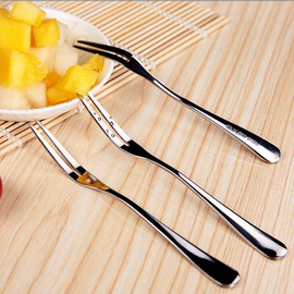 创意简约水果小叉子精工不锈钢水果，叉点心叉，蛋糕甜品叉子签好品质