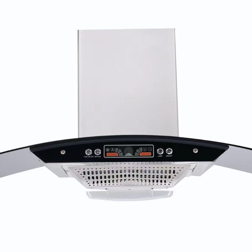 抽吸油烟机排烟罩风机T弧形彩屏显示按键开关全凸锥形网67900宽