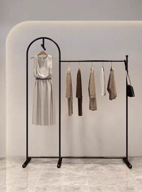 服装店展示架 黑色铁艺挂衣架 挂衣杆 创意设计 男女通用