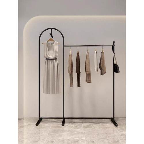 服装店展示架 黑色铁艺挂衣架 挂衣杆 创意设计 男女通用