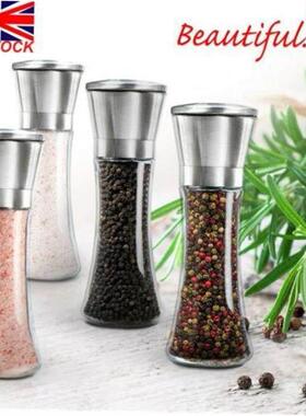 Salt and Pepper Grinder Set Ceramic Mills Stainless Steel Sh