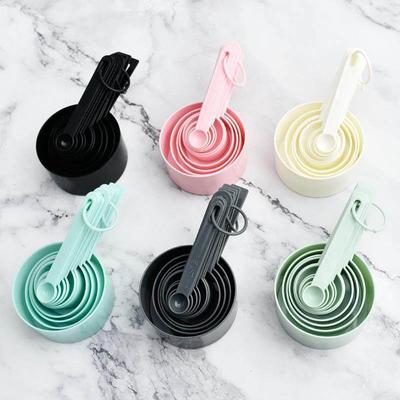 2410 black plastic measuring spoons cups set tools for bakin