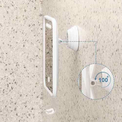 加热防雾吸盘化镜妆镜塑料卫免打孔方智形能LED带DTT灯生间淋浴