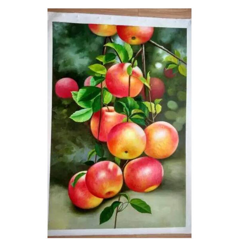 新中式油画玄关装饰画客厅现代画走廊挂画事事如意柿子