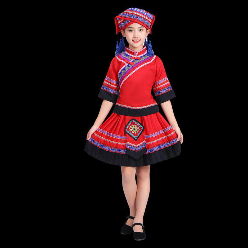 三月三少数民族服装儿童苗族演出服男女童瑶族彝族土家侗族舞蹈服