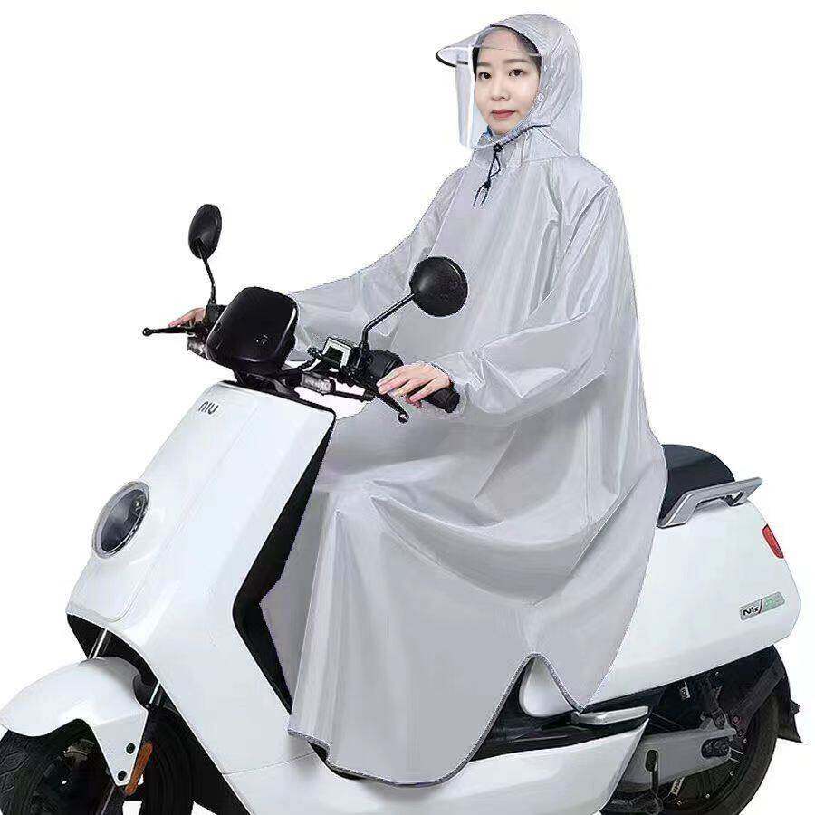 有袖电动车雨衣男女款机车长版全身防暴雨夏季单人骑行雨披