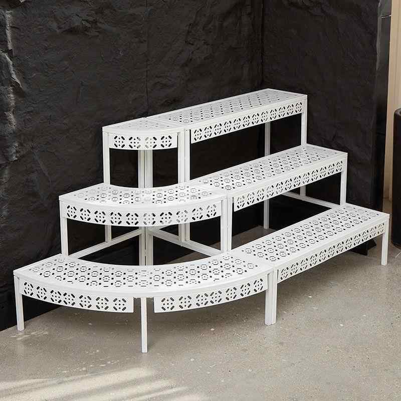 室花架置阶物架架阳台铁艺梯落地式多内层户外庭院多肉白色花RYU