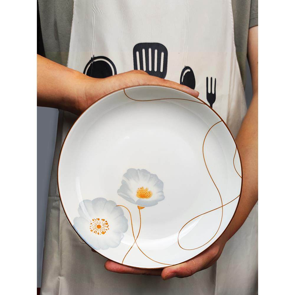 家用陶瓷釉下彩盘子饭盘汤盘碗盘餐具菜盘子可微波陶瓷餐具,餐饮具,盘,淘宝优惠券,粉丝福利购,淘宝优惠卷