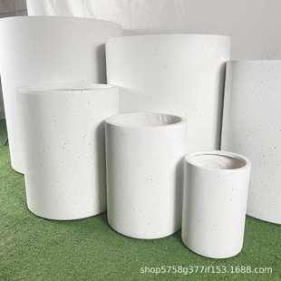 工厂直供大口径水泥花盆 酒店、商场、室外大型绿植盆栽