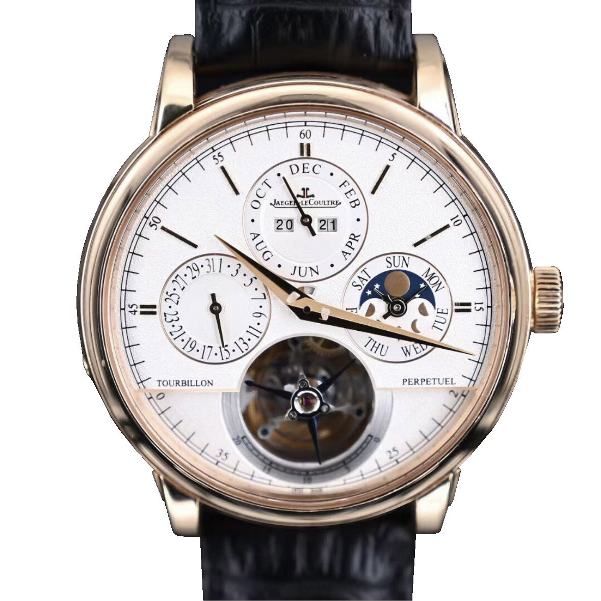 陀飞轮[9.8新]积家公价86万大师玫瑰金自动机械男表Q5042520