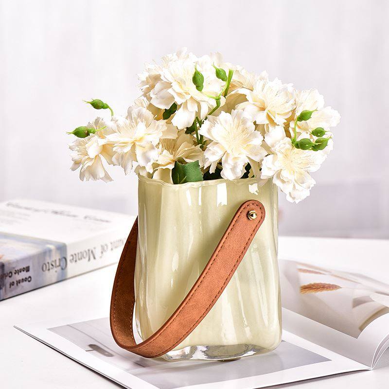 北欧ins风玻璃水培包包花瓶 轻奢彩色手提客厅小鱼缸软装桌面摆件,家居饰品,花瓶,淘宝优惠券,粉丝福利购,淘宝优惠卷