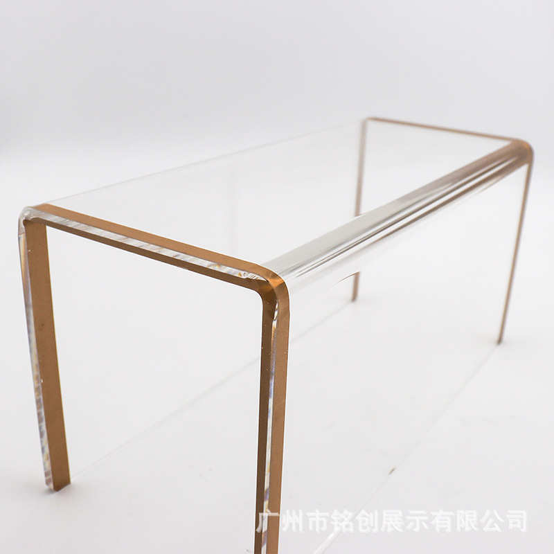 6mm透明u形亚克力展示架高低鞋托架服装店包包支架鞋包橱窗陈列架