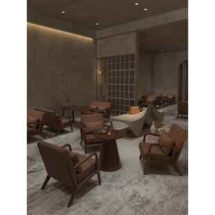 覆古咖啡厅实木桌椅组合奶茶甜品店酒店接待洽谈休闲沙发椅子商用