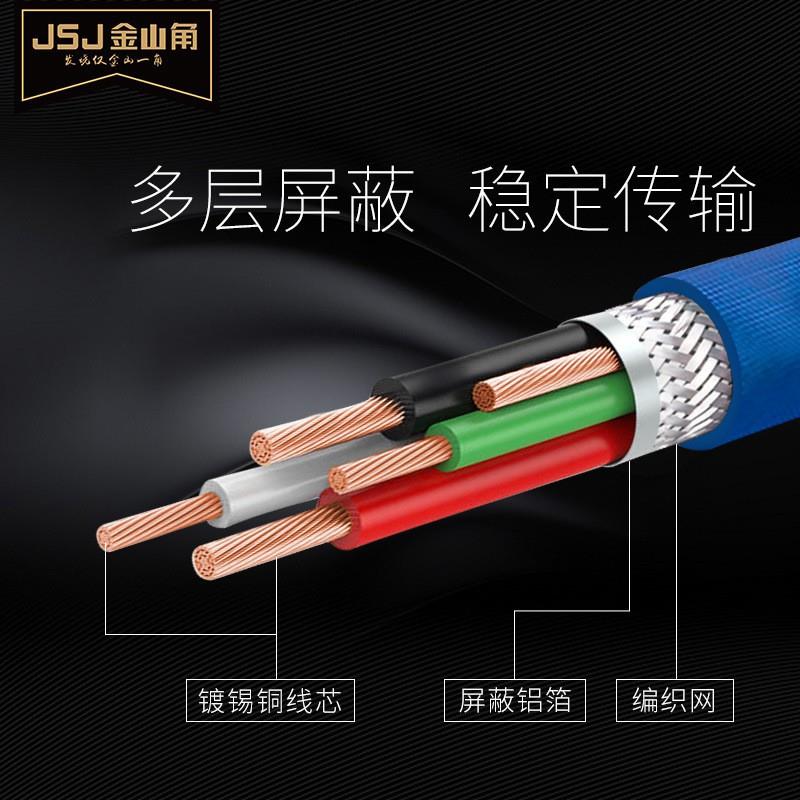JSJ金山角 VGA线连接线vga公对公高清电脑主机显示器线电脑视频线