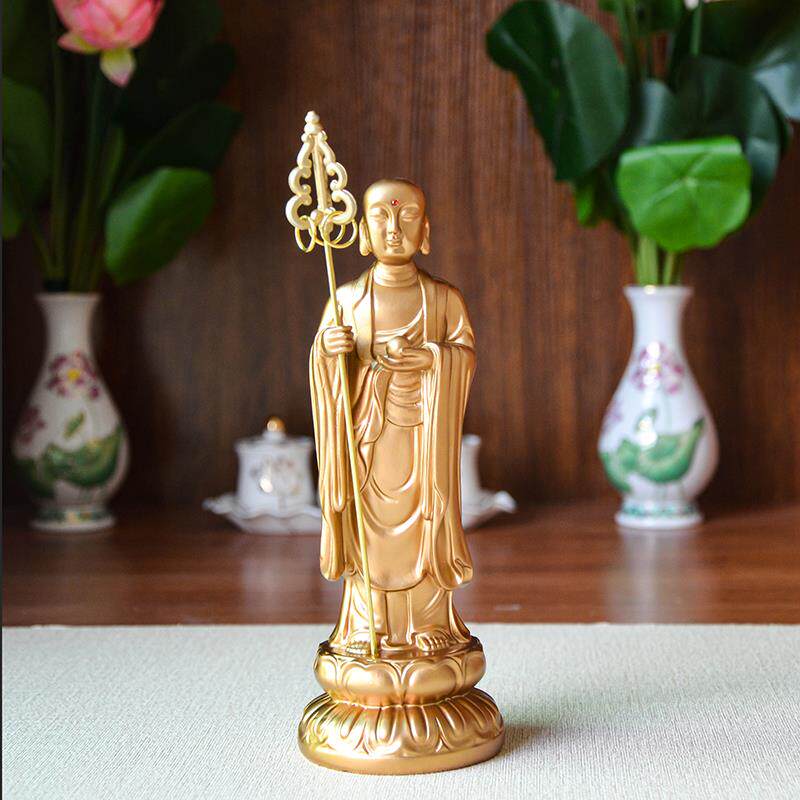 高档精品树脂佛站藏缘佛像地仿铜地藏王菩萨随身佛小像摆件厂家结