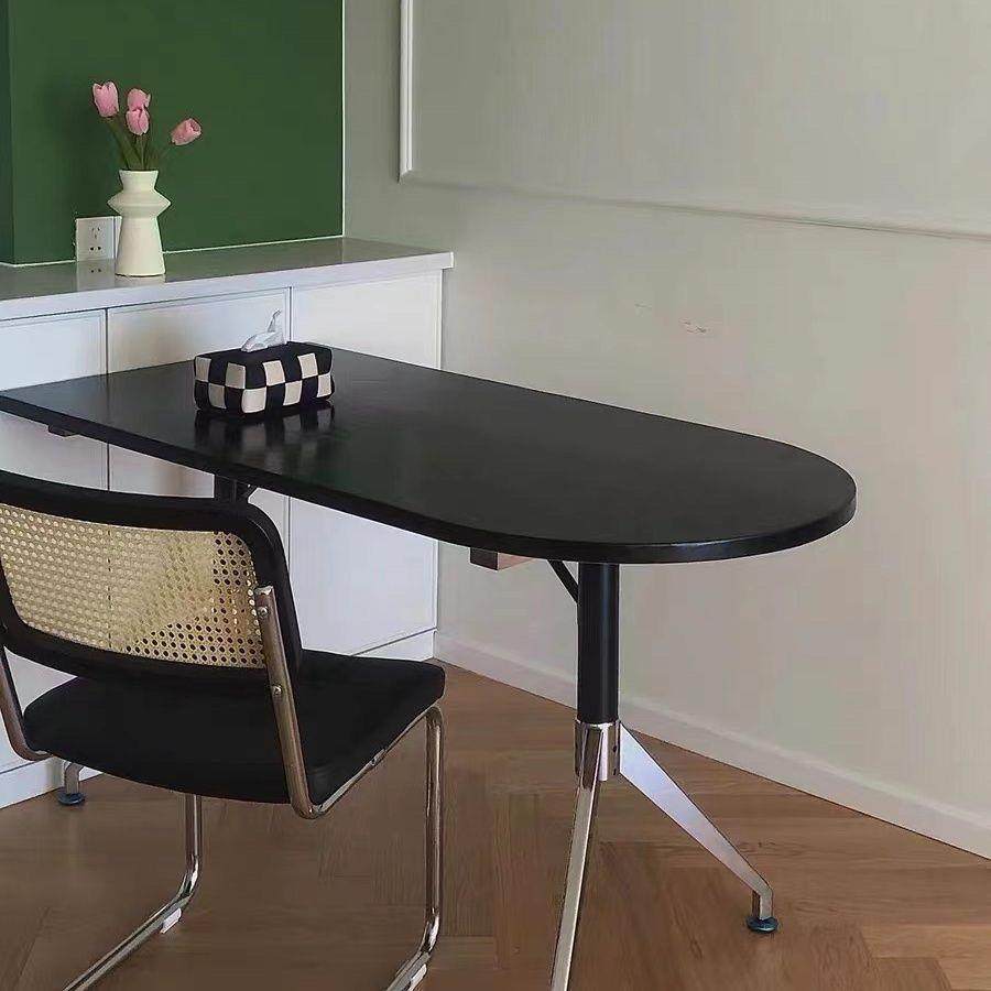 电脑桌台式简约家用书桌餐桌现代轻奢办公洽谈桌椭圆会议桌工作台